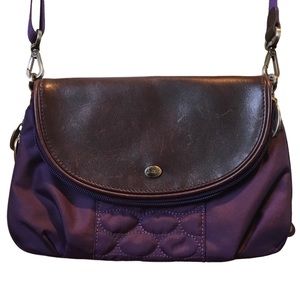 Mosey Life Smiler Quilted Nylon Leather Crossbody Travel Bag